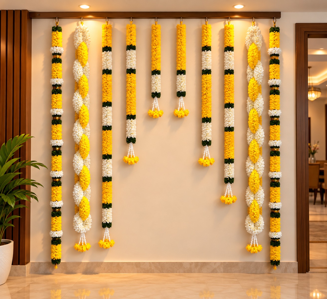Yellow Marigold Haldi Ceremony Backdrop
