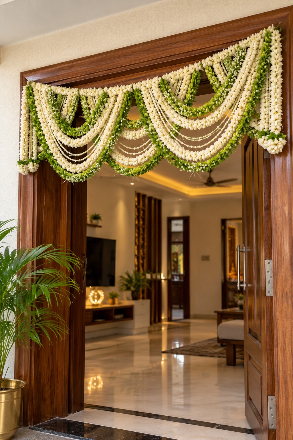 Jasmine & Gold Jhumka Door Tassels