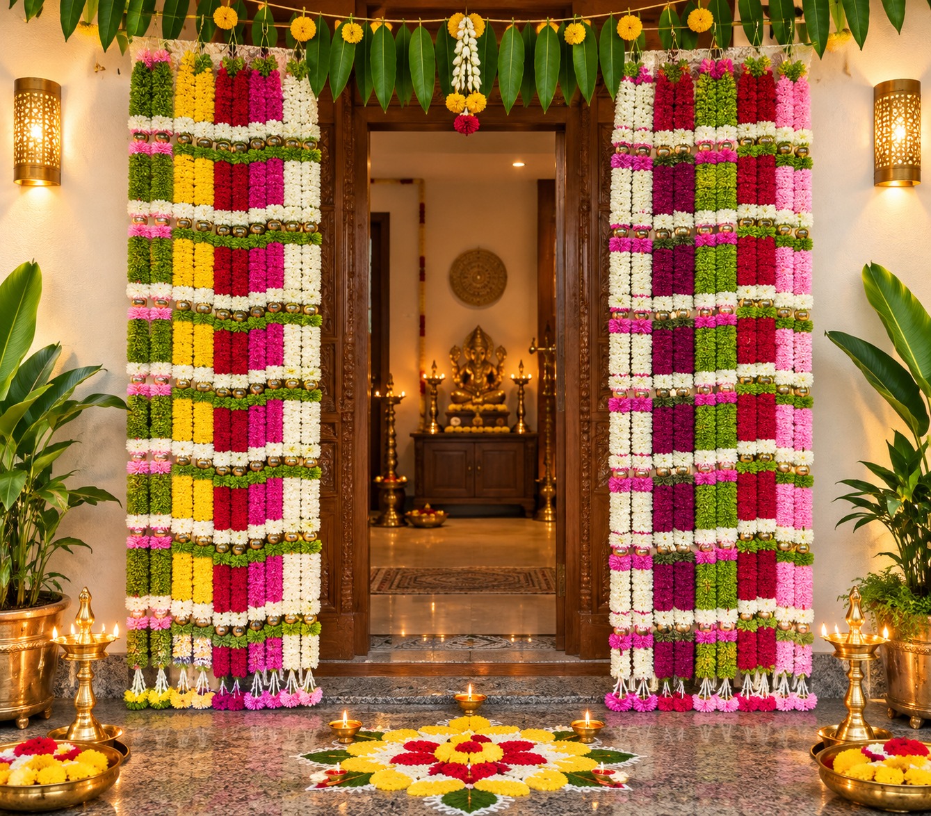 Grand Pink Rose Wedding Stage Backdrop